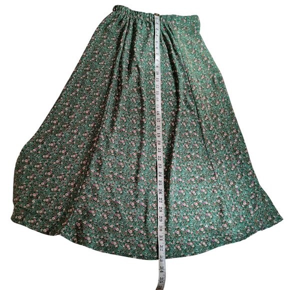 Altar'd State Green & Pink Floral Flowy Maxi Skirt Small - Picture 4 of 11